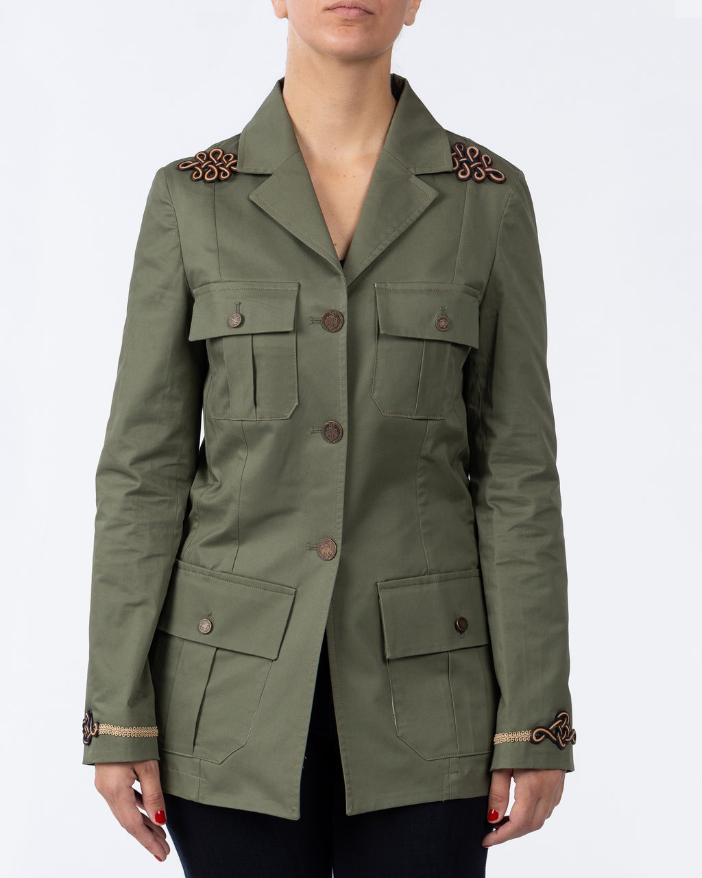 Giacca Sahariana Giacca Militare Con Applicazioni GIACCA SAHARIANA CON APPLICAZIONI